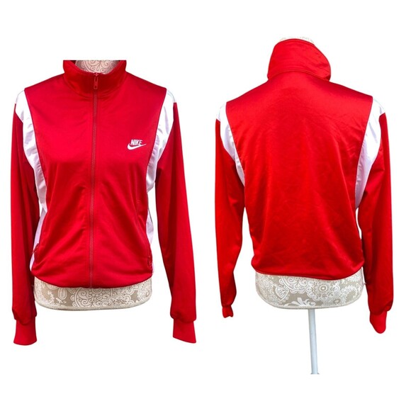 Vtg Nike Size Medium M Red white warm up 2-pc tracksuit 90s y2k retro sport - Picture 2 of 11